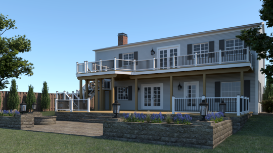 backyard deck with patio